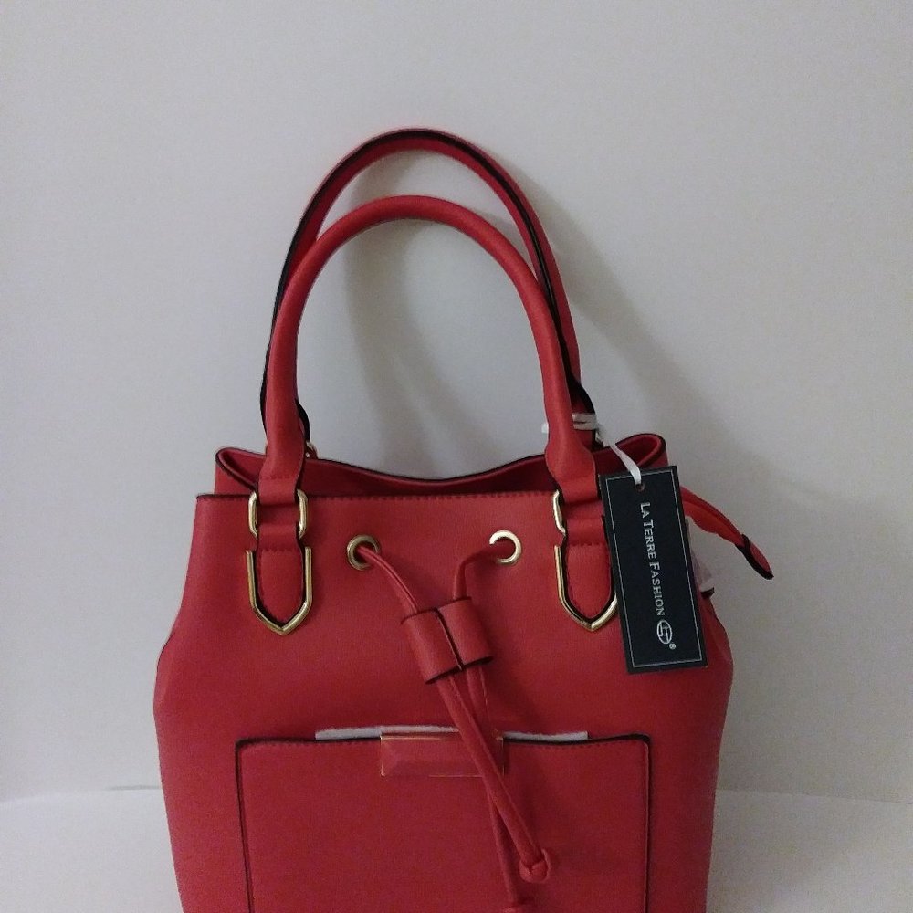 Coral Satchel Vegan Double Handle & Cross-body